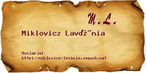 Miklovicz Lavínia névjegykártya